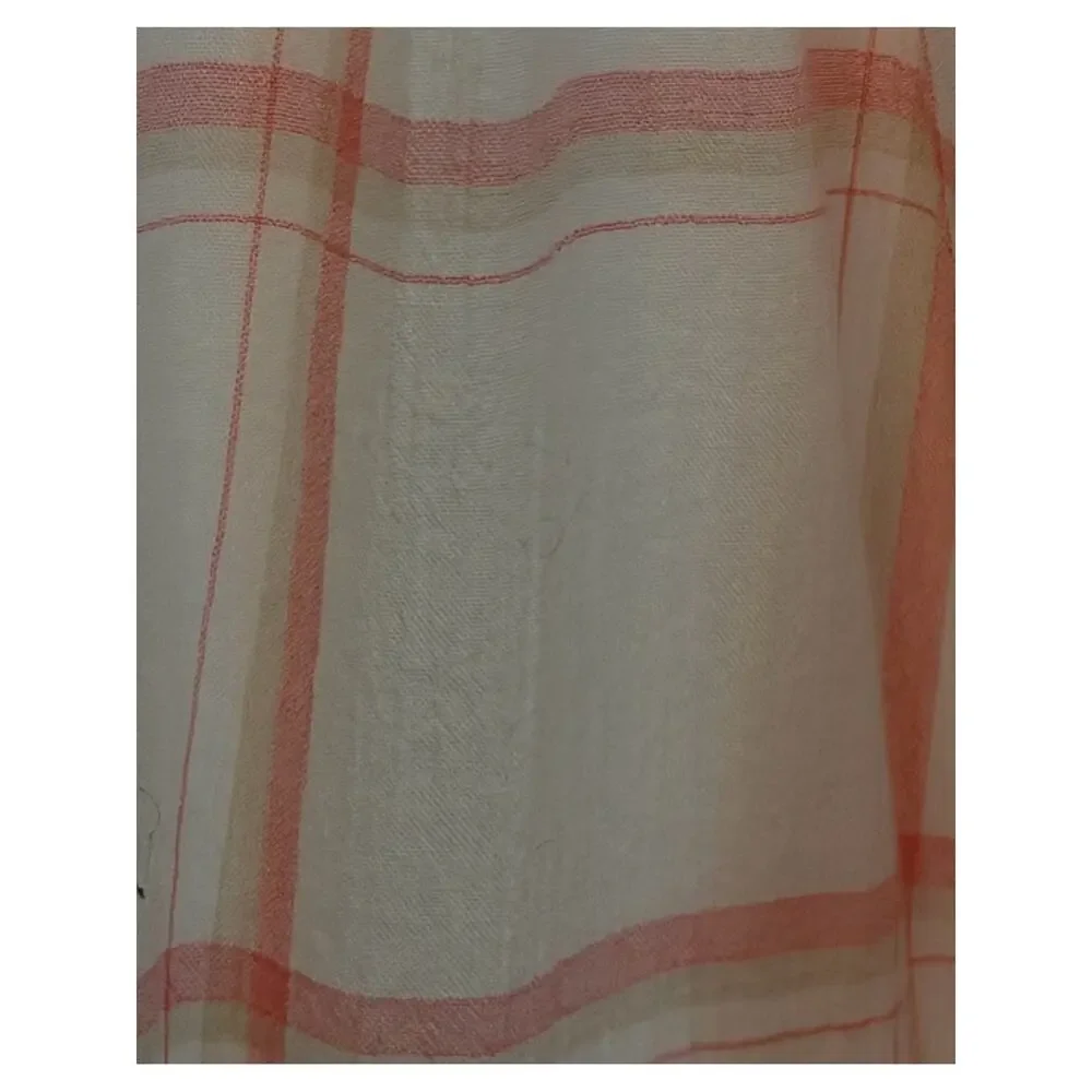 Cat Jack Girls Cold Shoulder White Dress with Pink Windowpane Plaid Medium 8